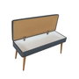 Hanah Home Form - 1048 Conjunto Muebles Recibidor Zapatero Banco Almacenamiento Tablero Melamina Patas Madera Sonomo Azul Oscuro